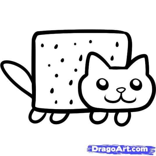 How to Draw Pop Tart Cat, Nyan Cat, Step by Step, Characters, Pop 