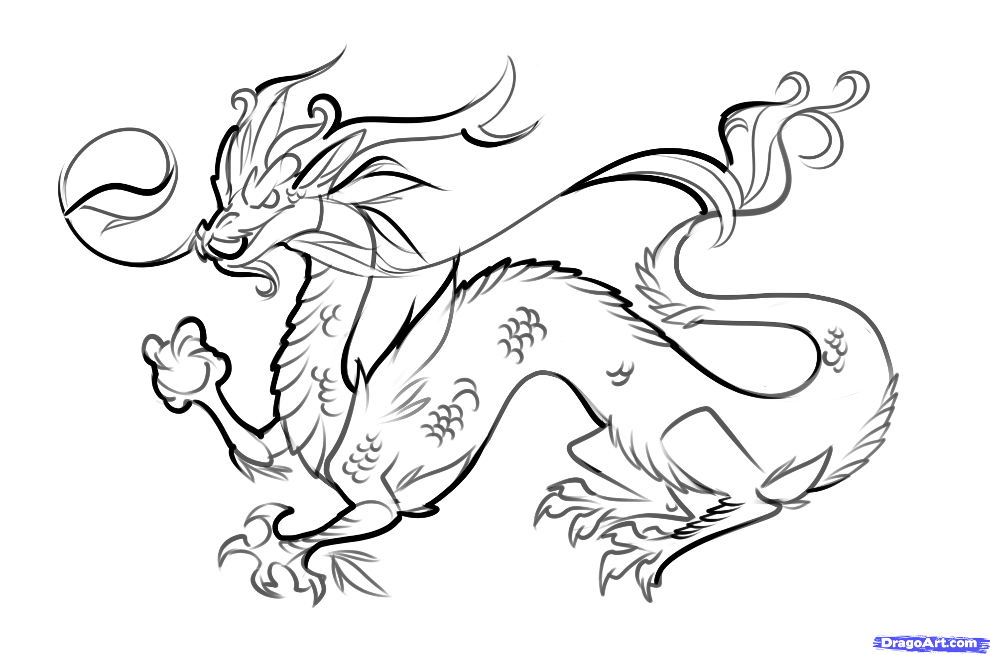 Free Chinese Dragon Drawing, Download Free Chinese Dragon Drawing png