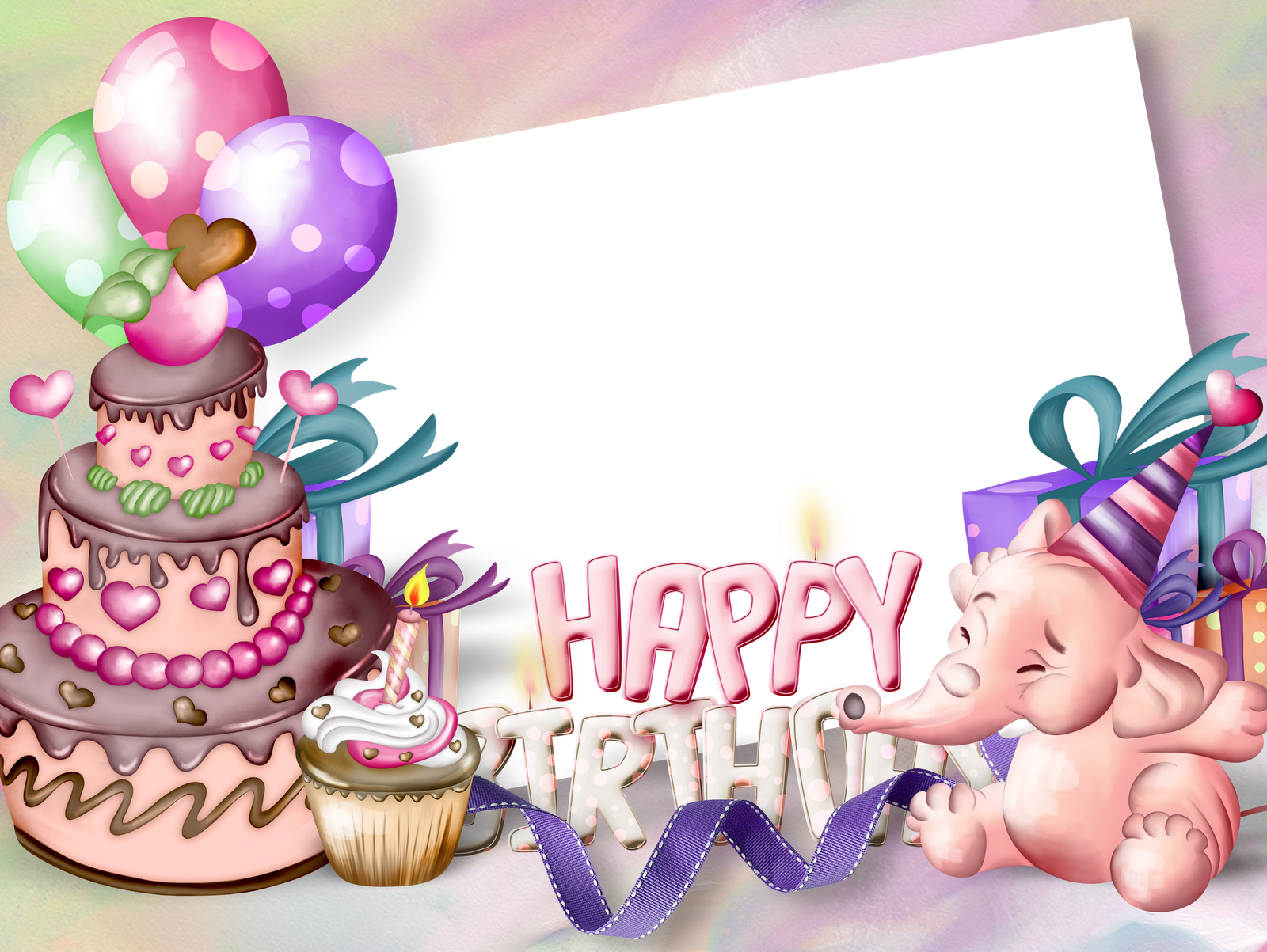 happy birthday cute frame - Clip Art Library