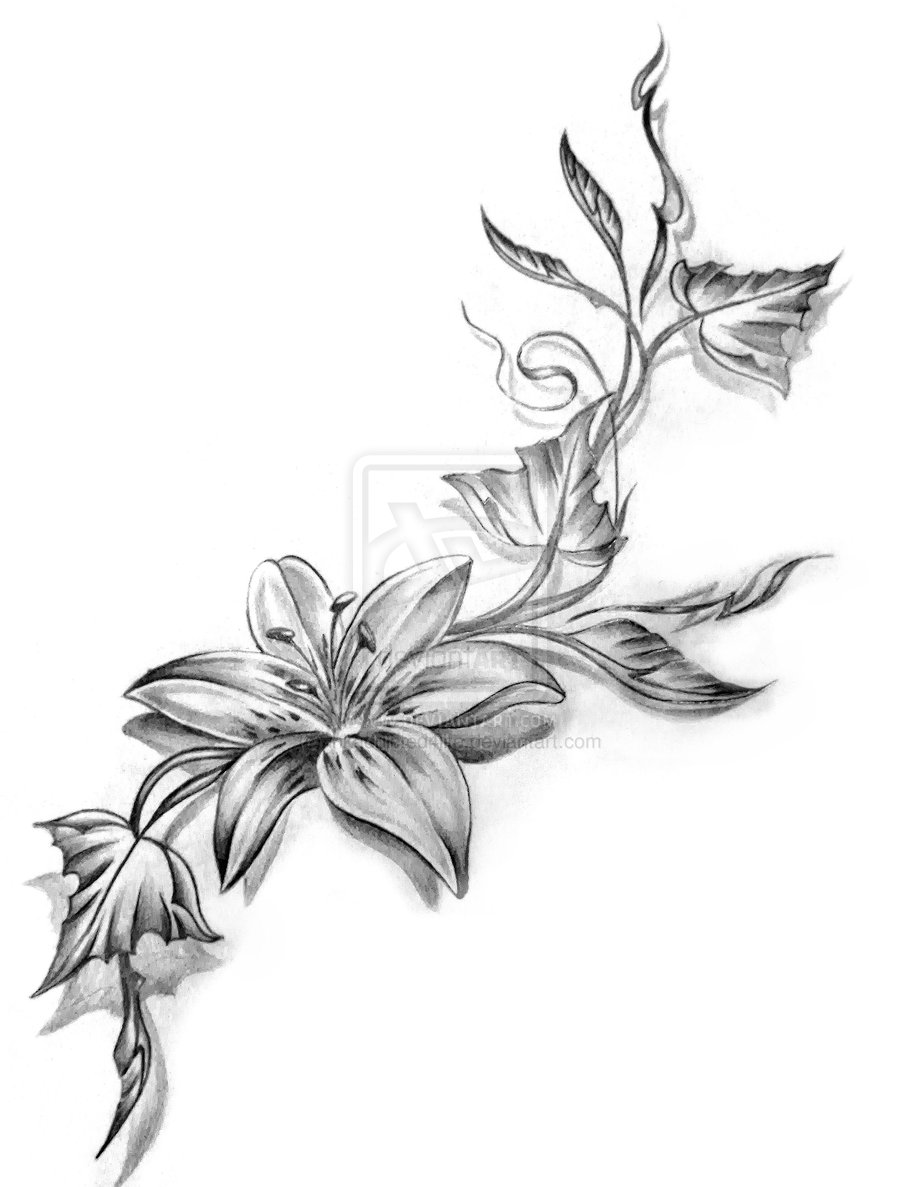 disenos enredaderas de flores tattoo - Clip Art Library