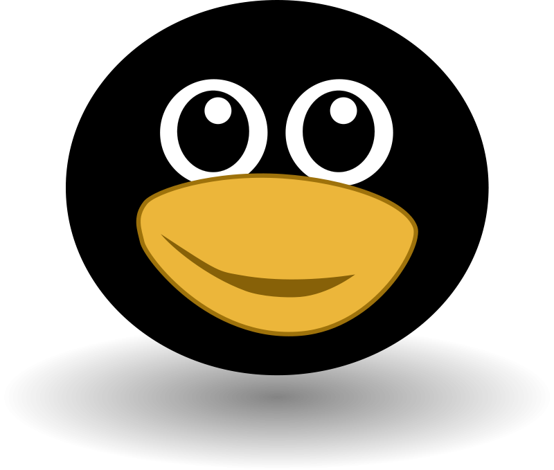 Funny tux face Free Vector 