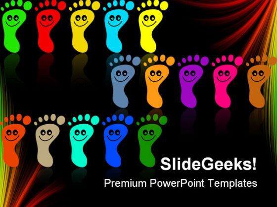 Colorful Feet Diversity Global PowerPoint Templates And PowerPoint 