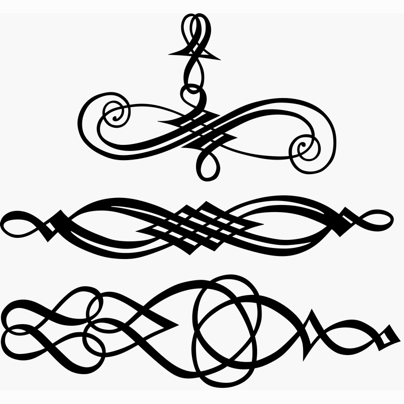 Calligraphic Flourishes 1 | Scrolls | Clipart library
