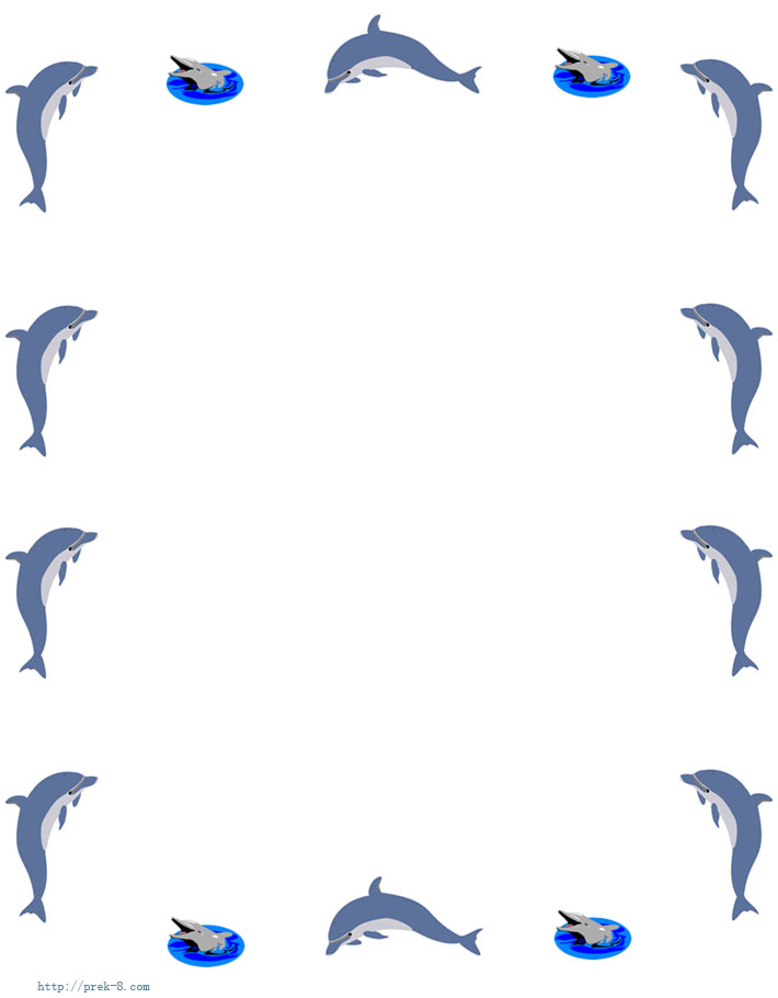 Dolphins Writing paper, stationery, free printable kids letterhead