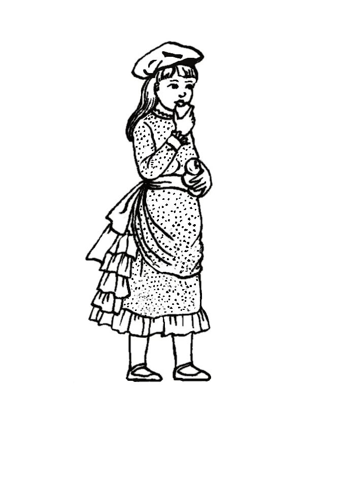 victorian school girl Colouring Pages
