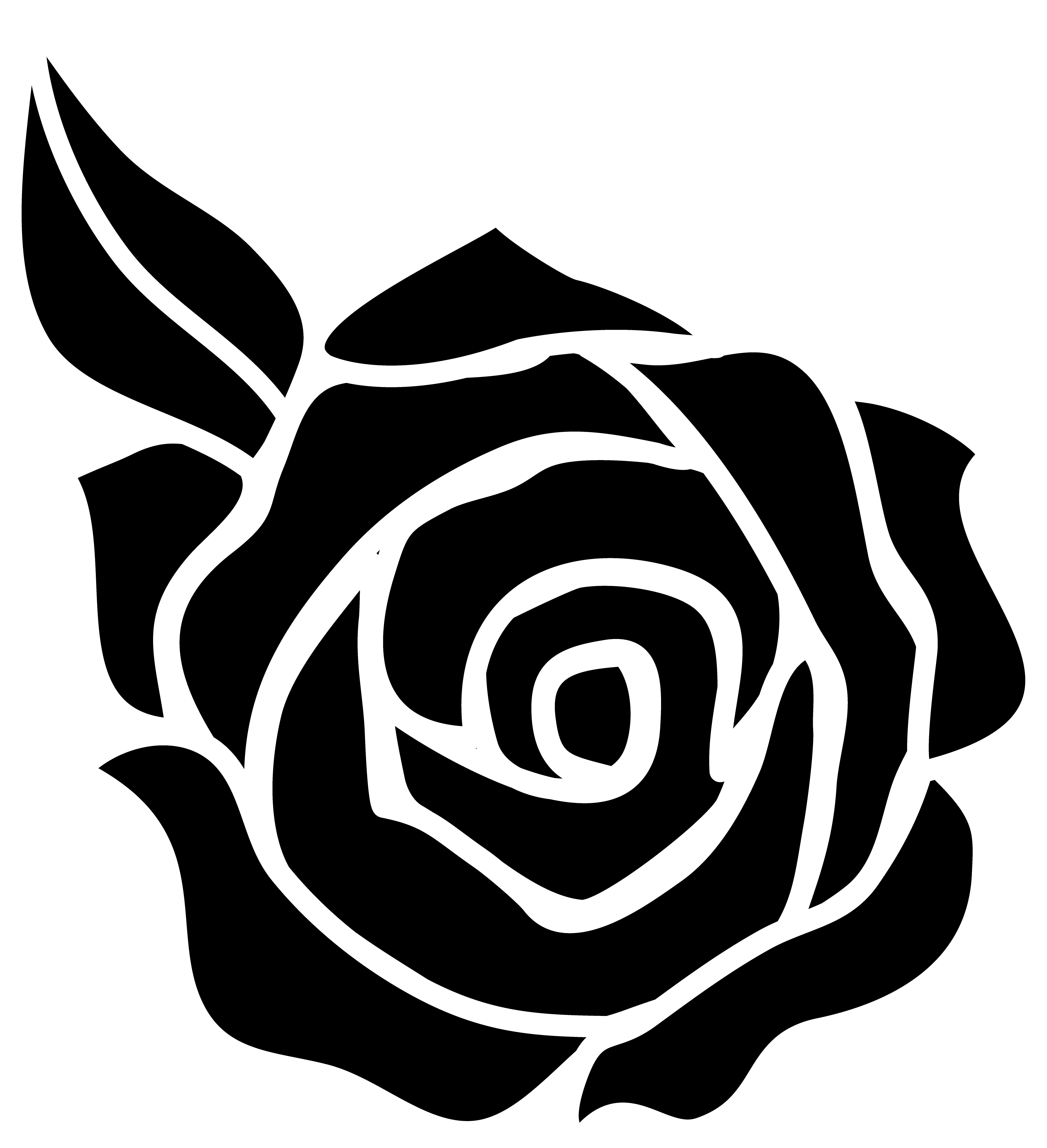 Black Rose Silhouette Design - Free Clip Art