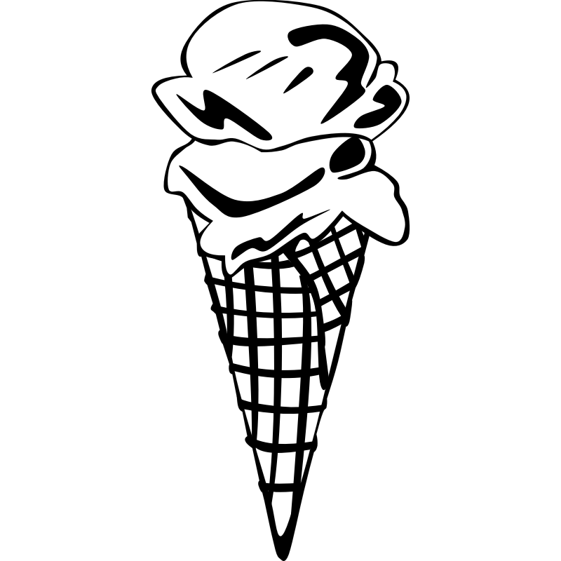Clipart - Fast Food, Desserts, Ice Cream Cones, Waffle, Double