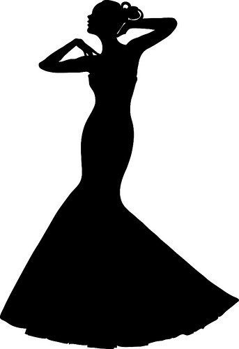 Clip Art Illustration of a Spring Bride in a Strapless Gown 