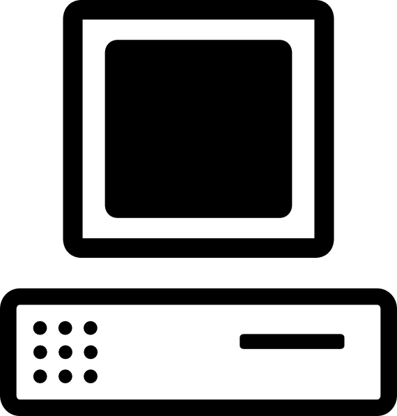 B W Cartoon Computer Base Monitor clip art - vector clip art 