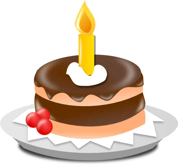 Birthday Cake And Candle clip art - vector clip art online 