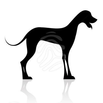 black dog silhouette - clipart #
