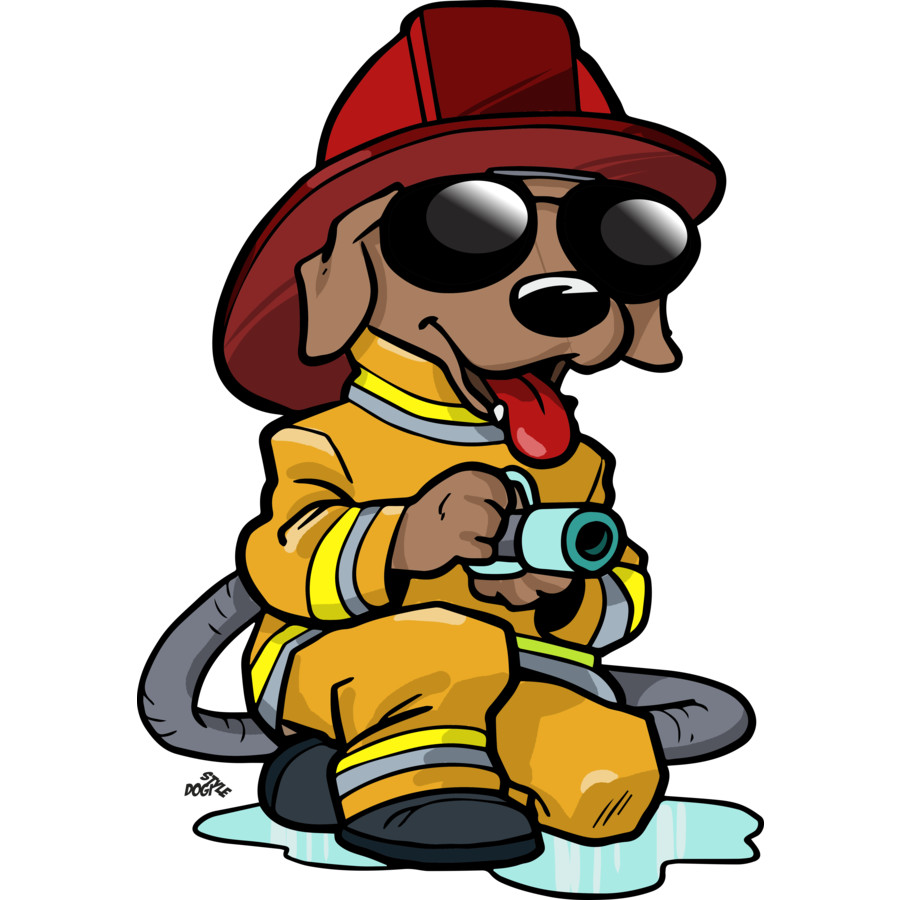 cartoon fireman dog - Clip Art Library