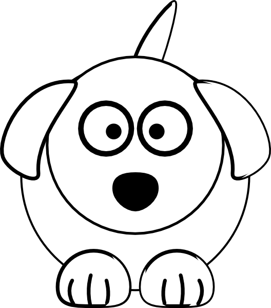 Black And White Dog clip art - vector clip art online, royalty 