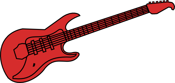 Red Guitar clip art - vector clip art online, royalty free 
