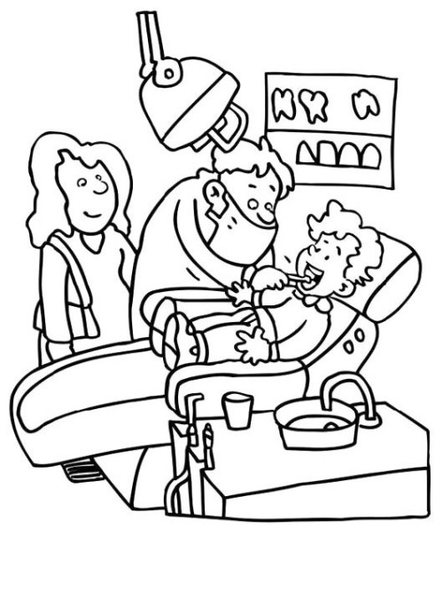 Dentist Check Calmly Coloring For Kids - Doctor Day Coloring Pages 