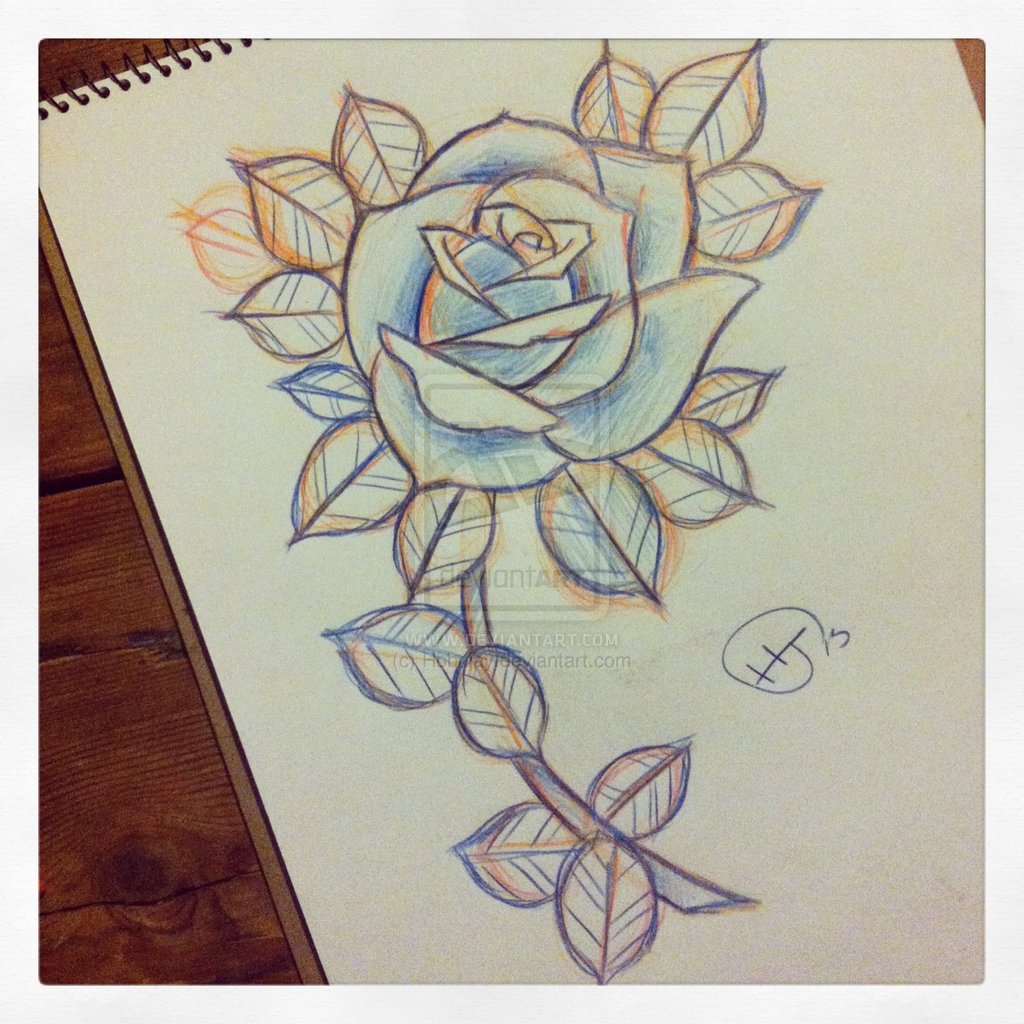 Flowers For  Single Flower With Stem Sketch