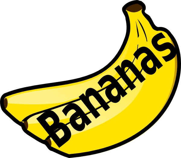 Bananas With Spelling clip art - vector clip art online, royalty 