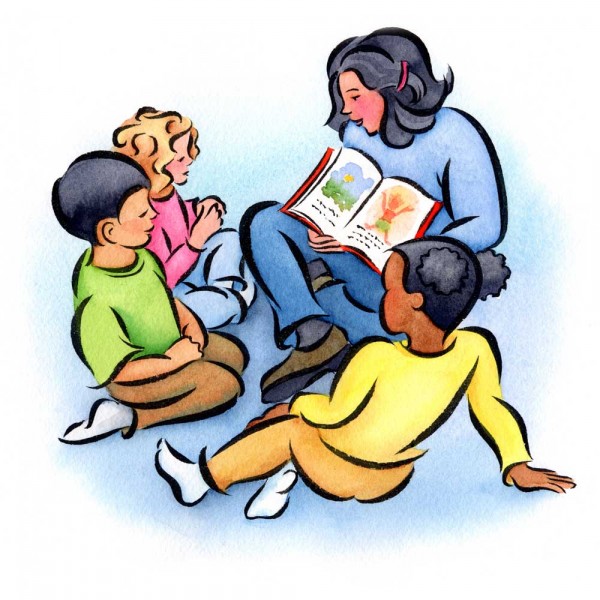 Reading To Children ? Sandy Haight Illustration