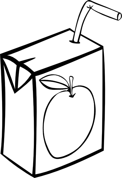 Apple Juice Box (b And W) clip art Free Vector 