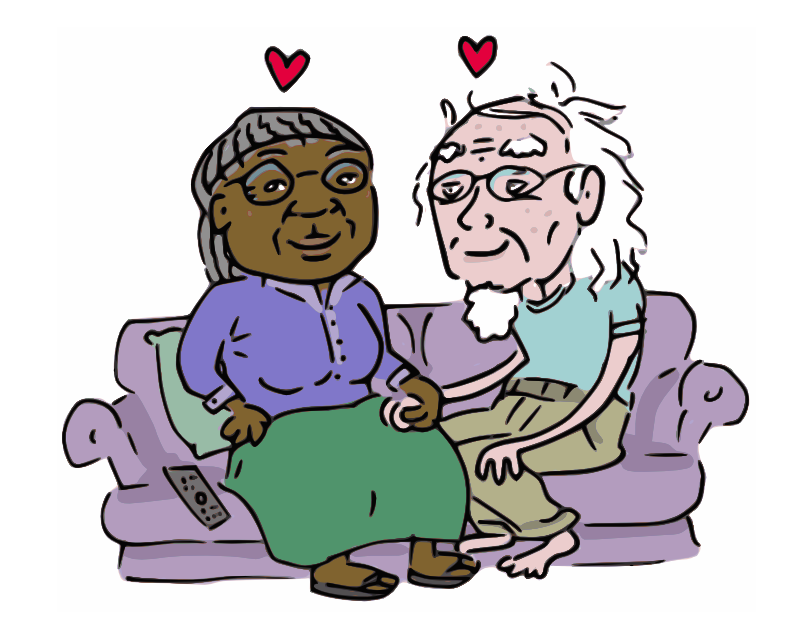 Clipart - Growing Old Together