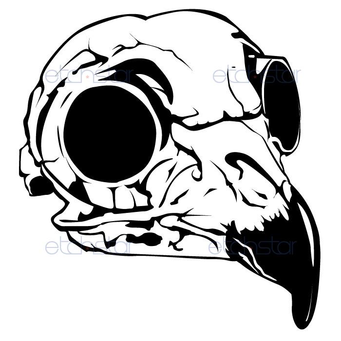 Bird Skull custom iPod, MacBook, Blackberry, Laptop, Moleskine 