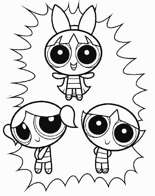 Kitty Girls Coloring Page Hm Pages Clip Art Powerpuff Blossom