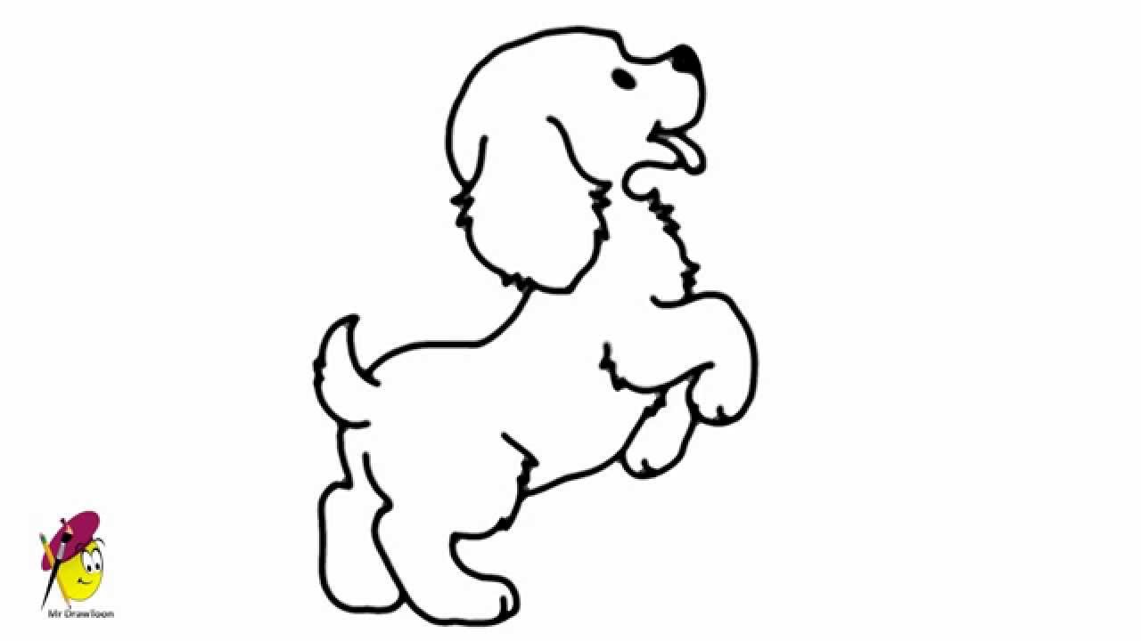 Standing baby Dog - how to draw a Dancing Dog - easy drawing - YouTube
