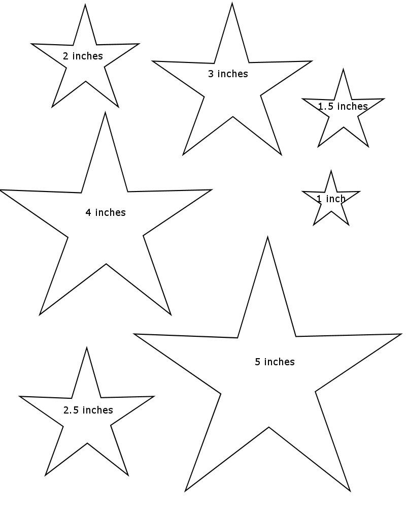 star template printable different sizes Clip Art Library