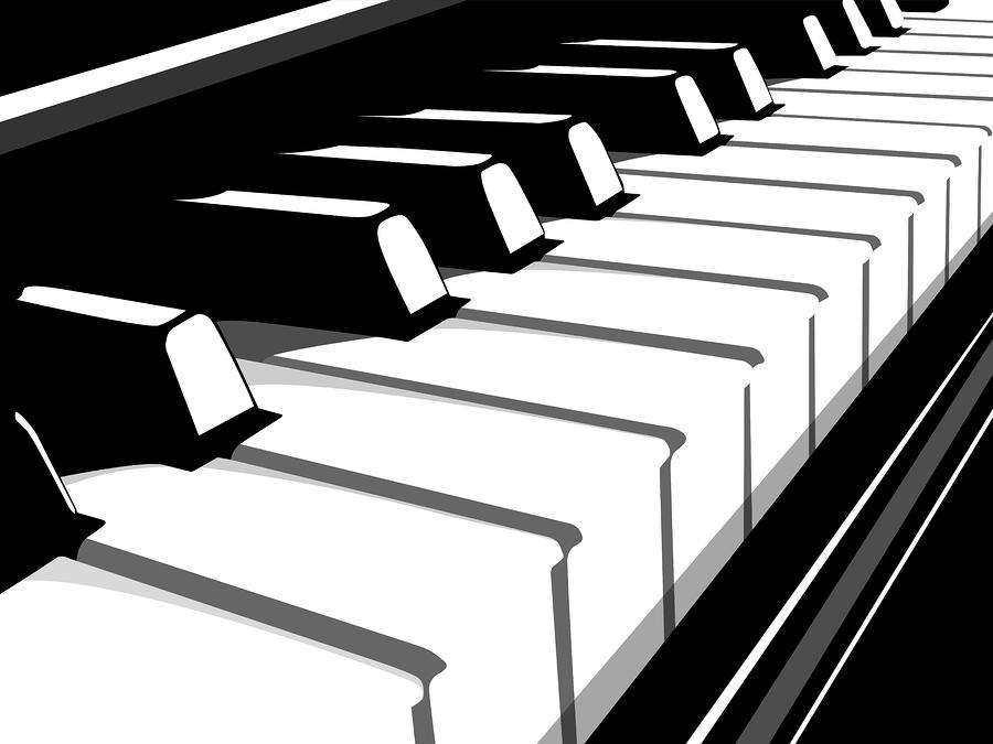 Piano Keyboard Clipart Black And White : Piano keyboard clipart black