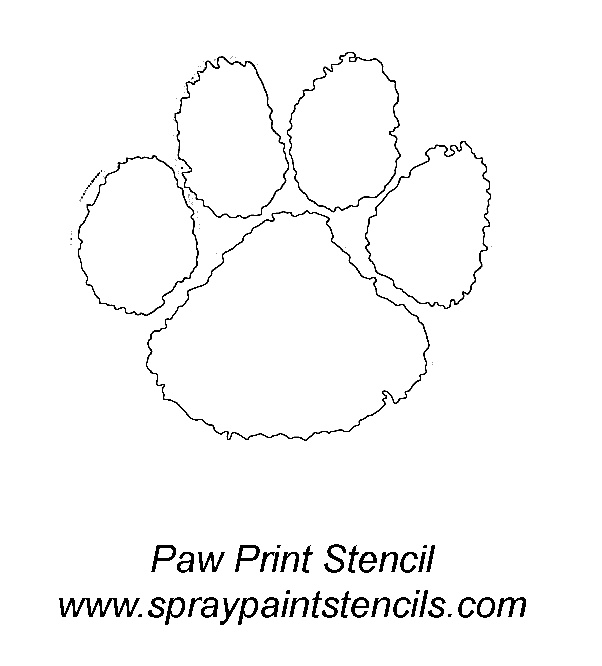 Spray Paint Stencils | Panther Paw print - Stencil Outline Version 