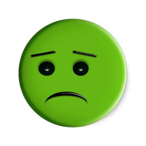 Sad Green Smiley Face Classic Round Sticker | Zazzle