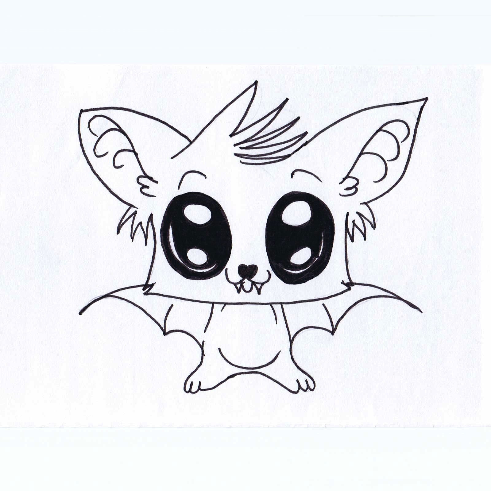 draw a cute bat - Clip Art Library