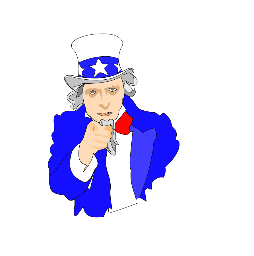 Uncle Sam pointing Clipart, vector clip art online, royalty free 