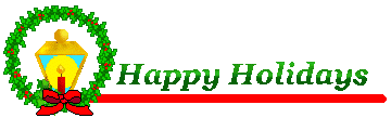 Christmas Clip Art - Lantern and Wreath With Happy Holidays Tile