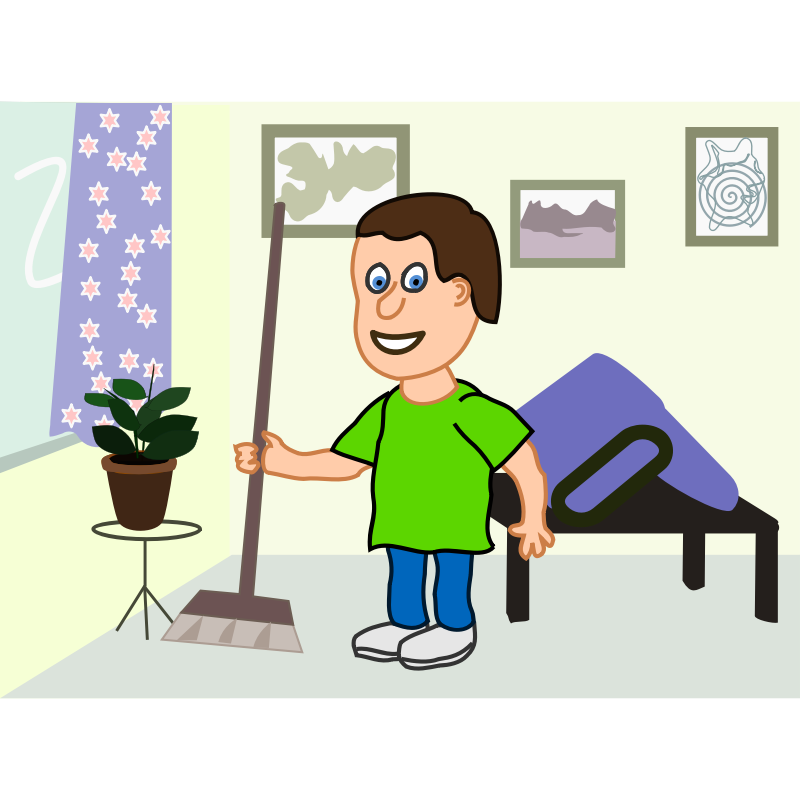 Clipart - apartment cleaning cartoon