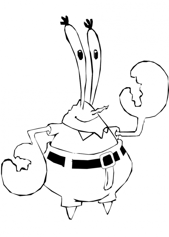 Mr.Crab and Money Coloring Pages.