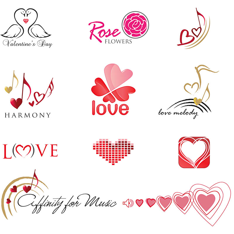 Heart logotypes vector | Vector Graphics Blog