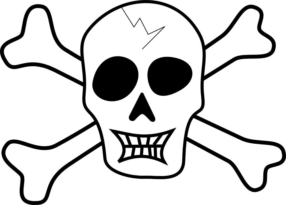 Tribut Pirate Skull Bones Halloween SVG colouringbook.