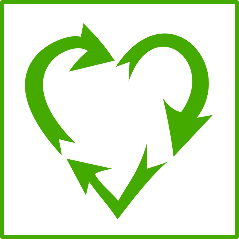 Clipart - eco green love recycle icon