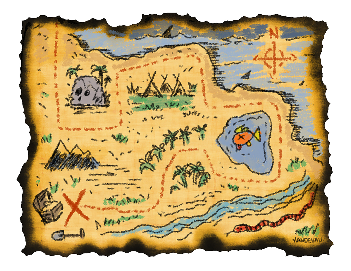 cartoon pirate treasure map - Clip Art Library