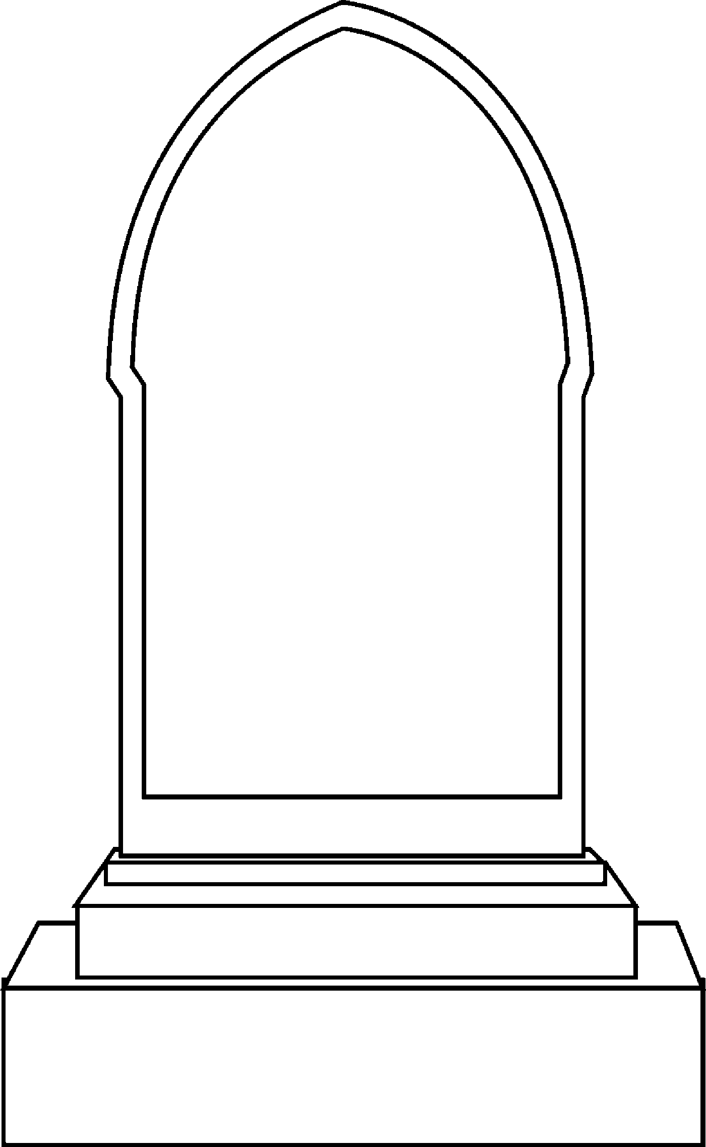 tombstone clipart black and white