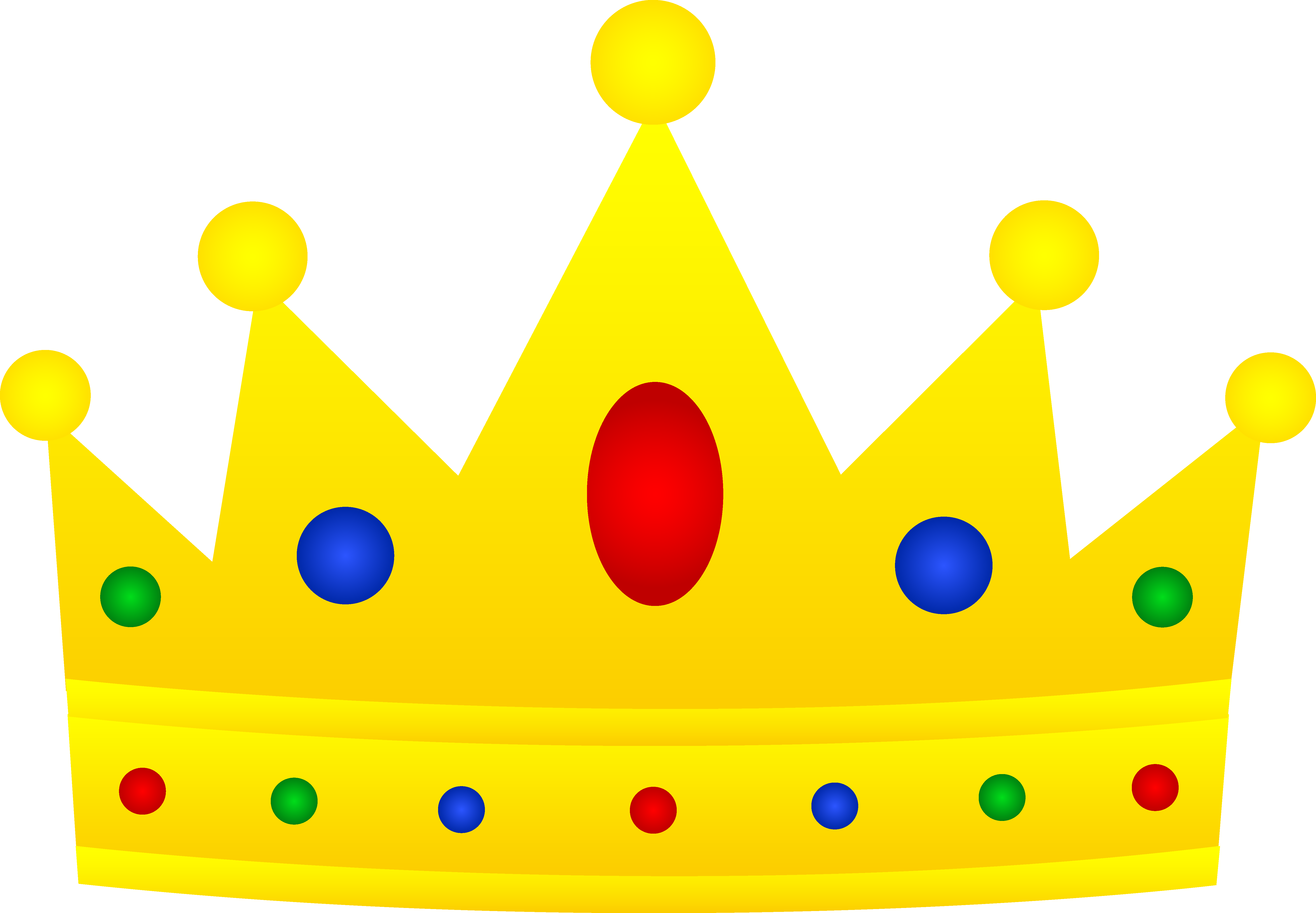 Golden Royal Crown With Jewels - Free Clip Art