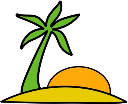 Island, Palm, And The Sun clip art - Download free Cartoon vectors