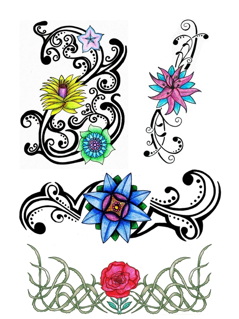 Floral lower back tattoo by thehoundofulster on Clipart library