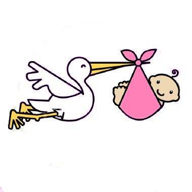 Stork With A Baby - Clipart library