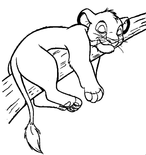 Simba Coloring Pages For Kids Lion King - Cartoon Coloring pages 