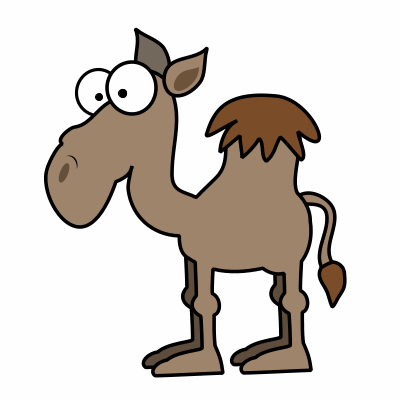 Drawing a cartoon camel