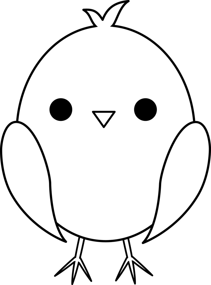 Cute Colorable Baby Chick | Printable