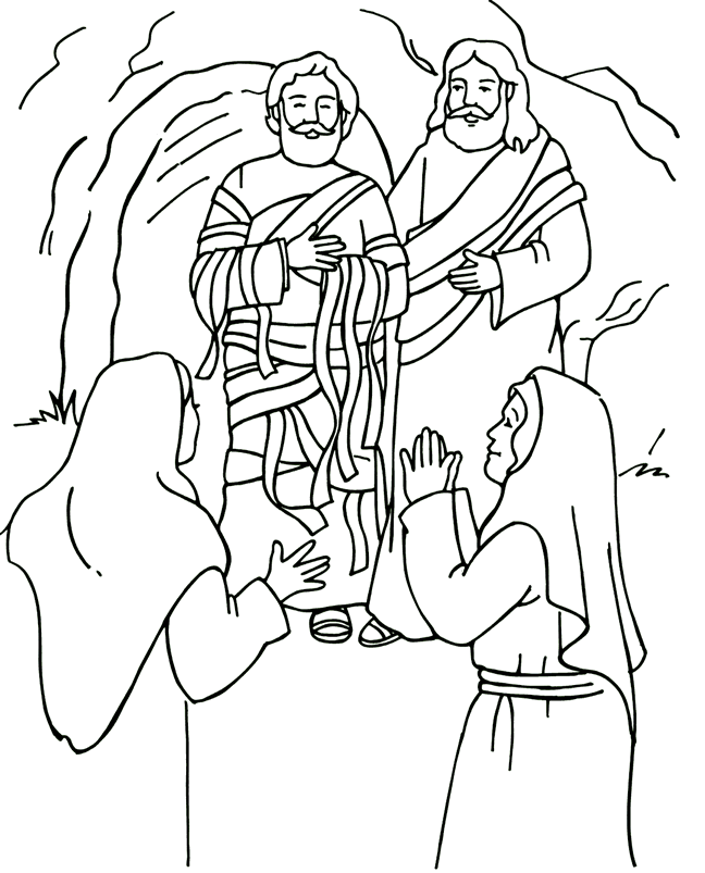 Jesus Raises Lazarus Coloring Page Clip Art Library