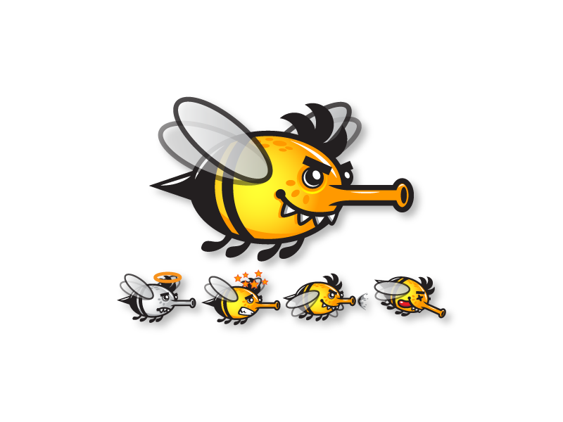 Dribbble - Game Asset - Green Bee Game Character Sprite Sheets by 